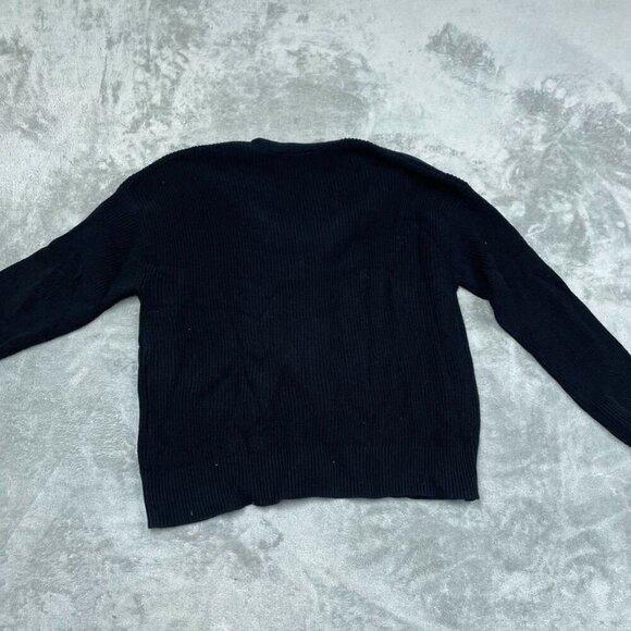 Hudson Los Angeles 100% Cotton Buttondown Cardigan XL Black 6644 - Picture 7 of 8